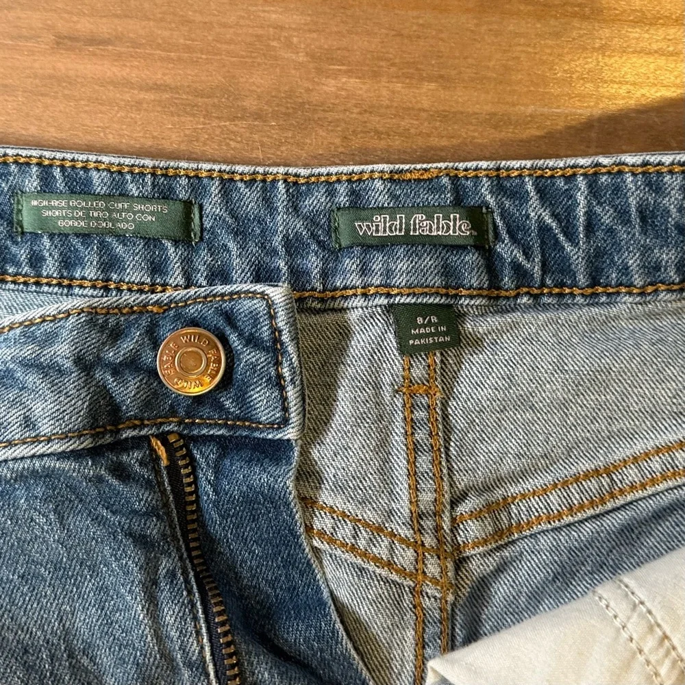 Wild Fable Light Blue Jean High rise, rolled cuff shorts, cutoffs Shorts‎